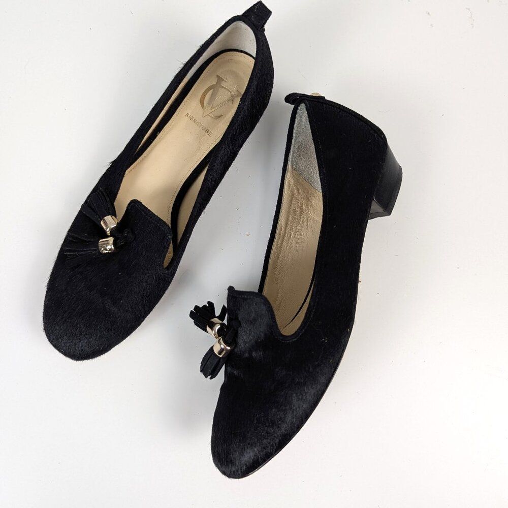 VC Signature | Black Pony Hair Tassel 'Nancy' Loafer  Work Pumps Size 6.5